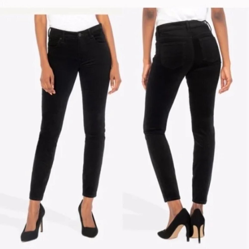 KUT FROM THE KLOTH Diana Stretch Corduroy Skinny Black Pants Size 4